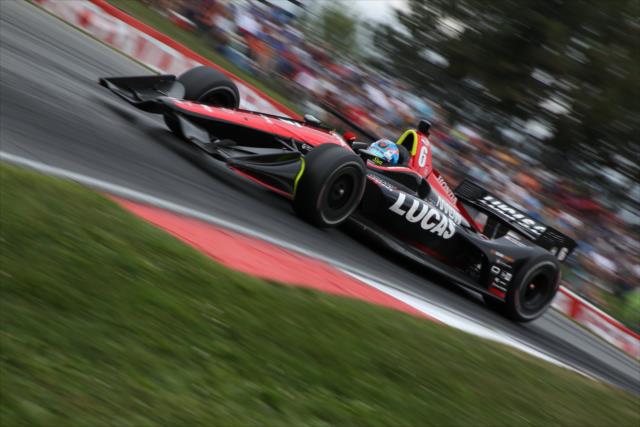 Robert Wickens sails over the Turn 5 hill during the Honda Indy 200 at Mid-Ohio -- Photo by: Matt Fraver