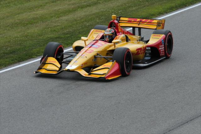 Ryan Hunter-Reay soars down the backstretch during the Honda Indy 200 at Mid-Ohio -- Photo by: Matt Fraver