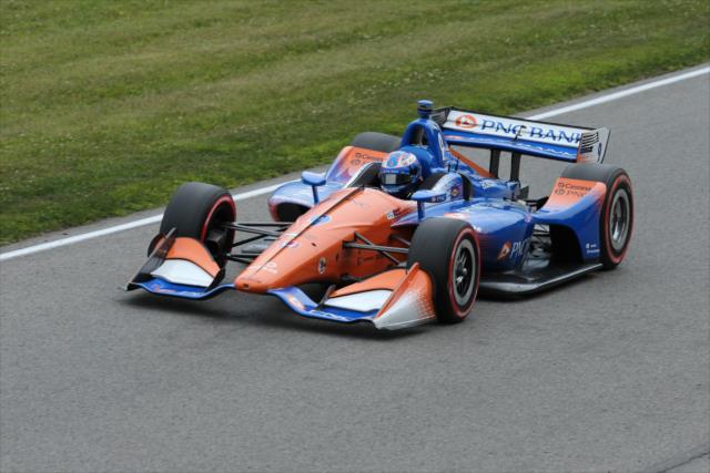 Scott Dixon soars down the backstretch during the Honda Indy 200 at Mid-Ohio -- Photo by: Matt Fraver