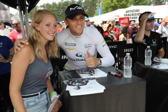 Max Chilton and fan -- Photo by: Chris Jones