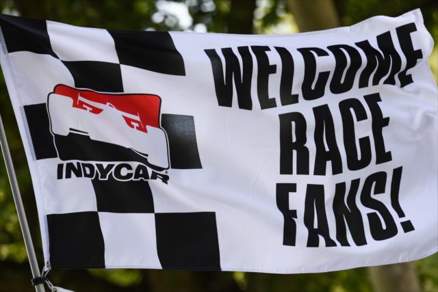 INDYCAR Welcome Race Fans flag -- Photo by: James  Black