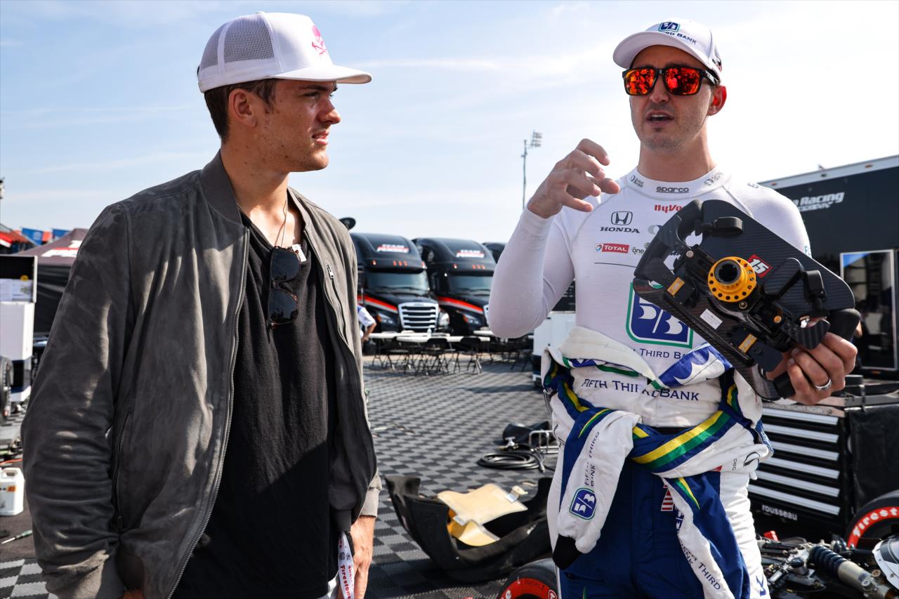 Graham Rahal with Jack Roslovic - Honda Indy 200 at Mid-Ohio -- Photo by: Joe Skibinski