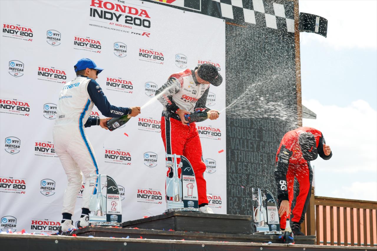Alex Palou, Scott McLaughlin and Will Power - Honda Indy 200 at Mid-Ohio - By: Joe Skibinski -- Photo by: Joe Skibinski