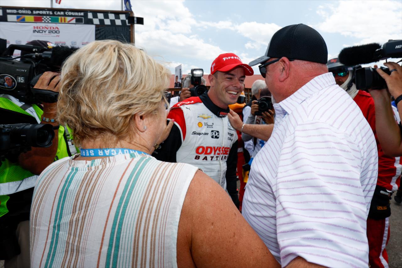Scott McLaughlin with his parents Wayne and Diane - Honda Indy 200 at Mid-Ohio - By: Joe Skibinski -- Photo by: Joe Skibinski
