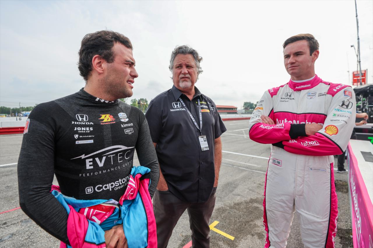 Devlin DeFrancesco, Michael Andretti and Kyle Kirkwood - Honda Indy 200 at Mid-Ohio - By: Chris Owens -- Photo by: Chris Owens