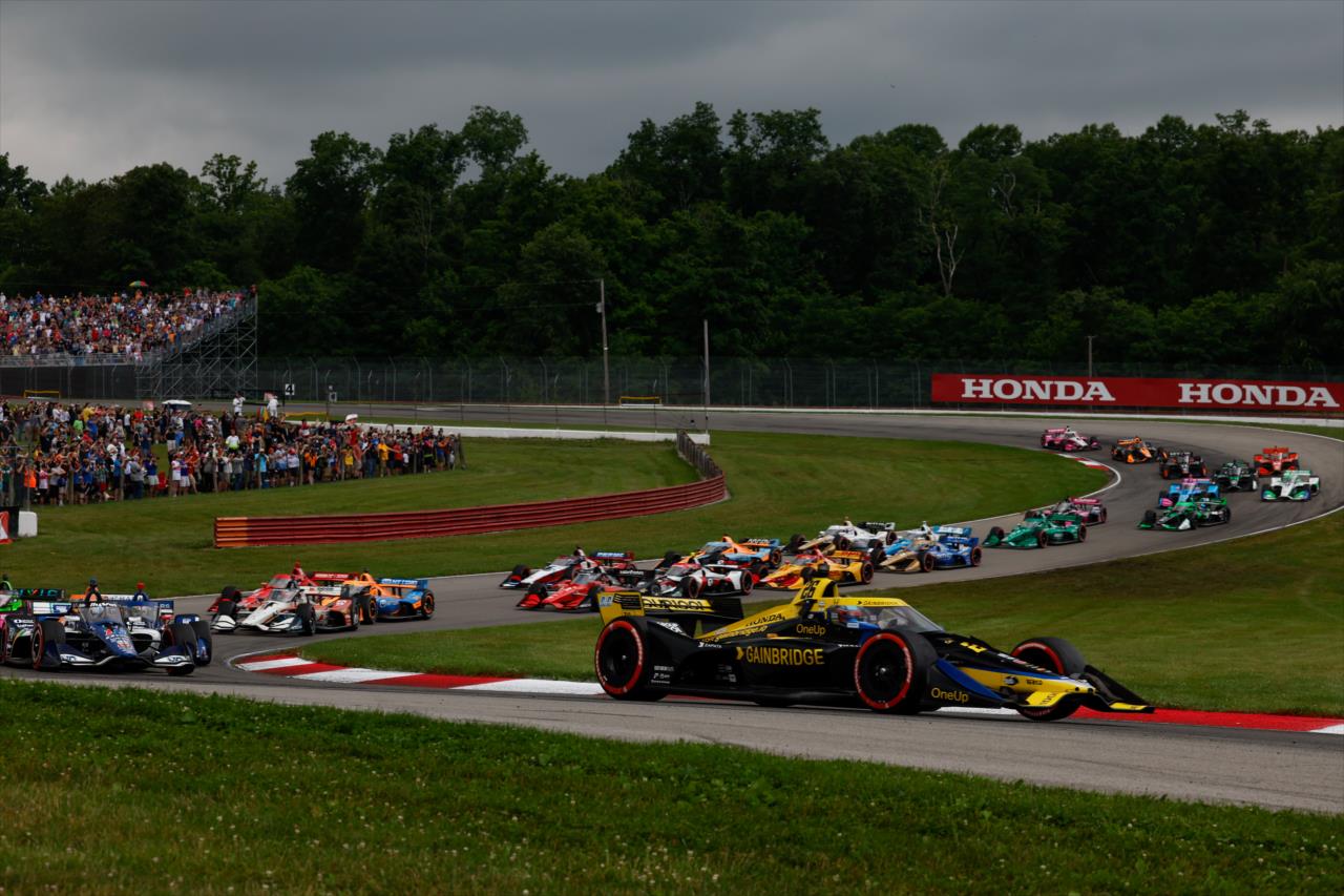 Colton Herta lead the field for the Honda Indy 200 at Mid-Ohio - By: Joe Skibinski -- Photo by: Joe Skibinski