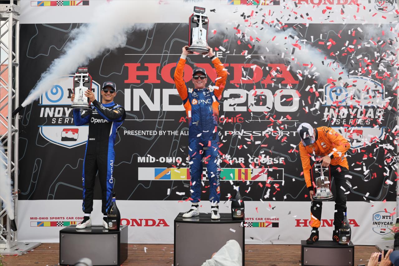 Alex Palou, Scott Dixon and Christian Lundgaard - Honda Indy 200 at Mid-Ohio - By: Chris Owens -- Photo by: Chris Owens