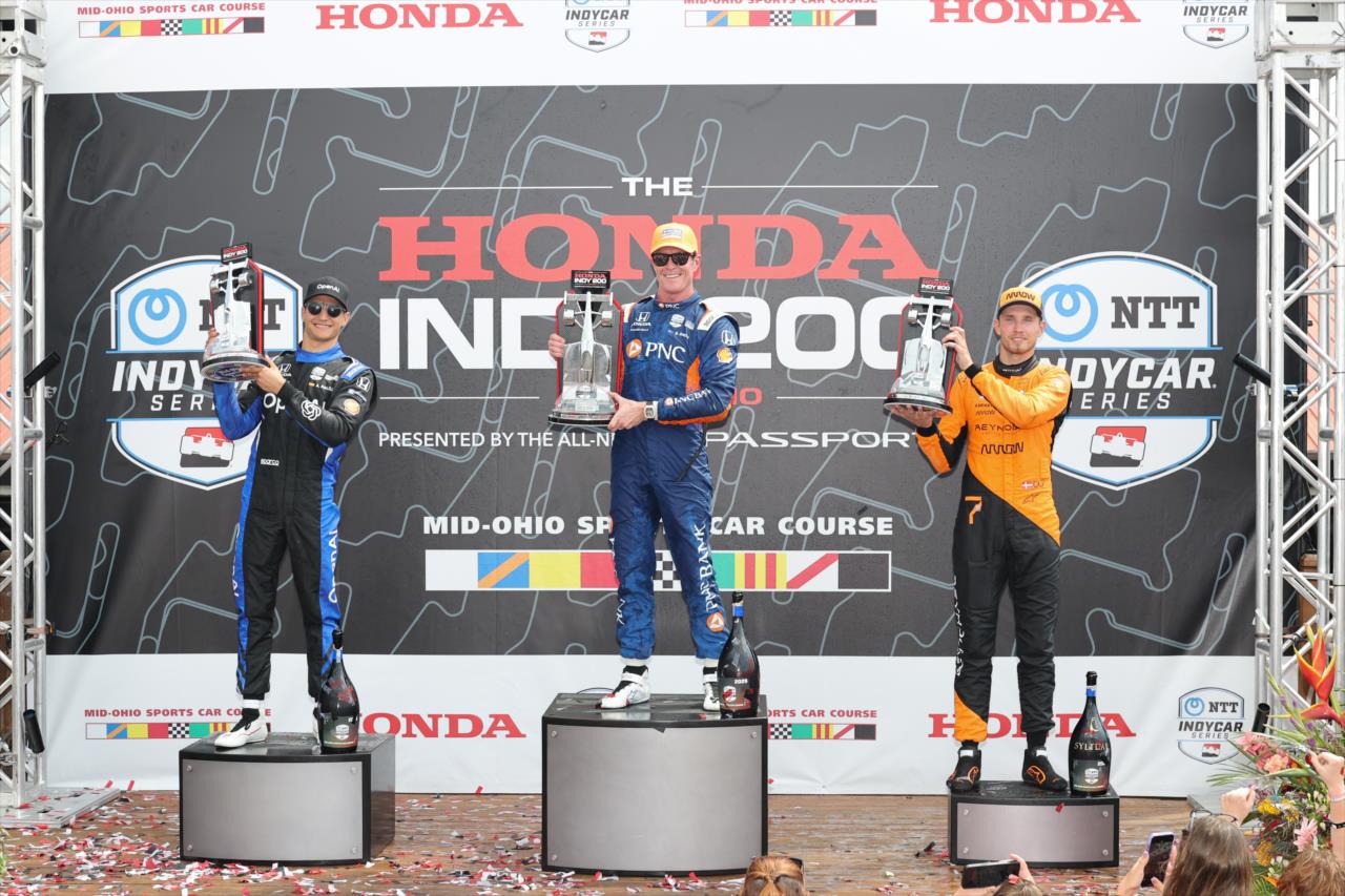 Alex Palou, Scott Dixon and Christian Lundgaard - Honda Indy 200 at Mid-Ohio - By: Chris Owens -- Photo by: Chris Owens