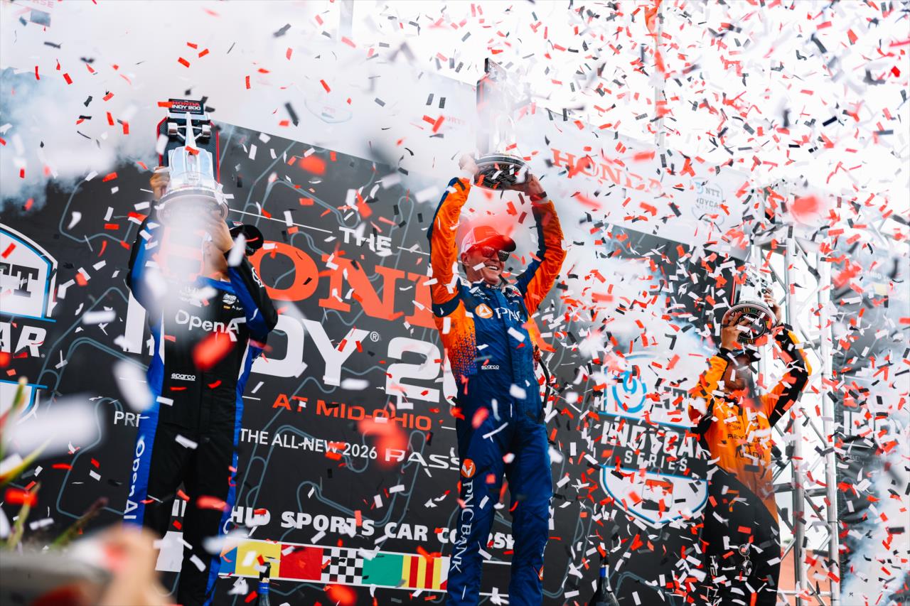 Alex Palou, Scott Dixon and Christian Lundgaard - Honda Indy 200 at Mid-Ohio - By: Joe Skibinski -- Photo by: Joe Skibinski