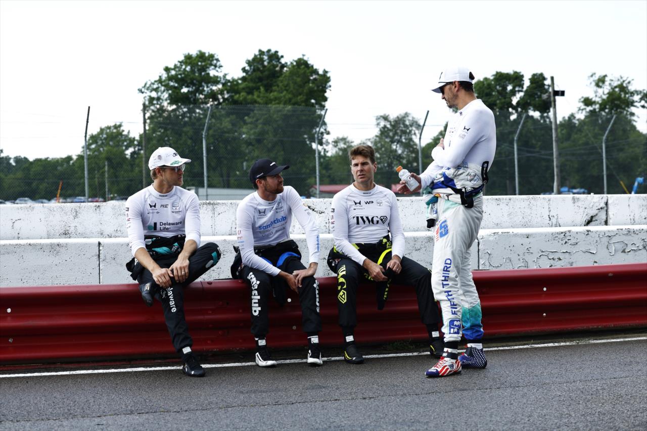 Marcus Ericsson, Kyle Kirkwood, Will Power and Graham Rahal - Honda Indy 200 at Mid-Ohio - By: Chris Jones -- Photo by: Chris Jones