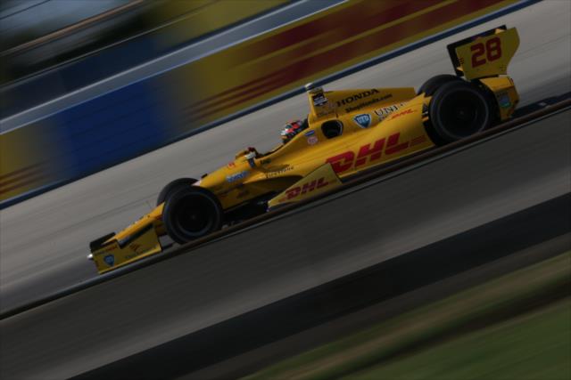 Ryan Hunter-Reay enters Turn 4 during the ABC Supply Wisconsin 250 at the Milwaukee Mile -- Photo by: Shawn Gritzmacher