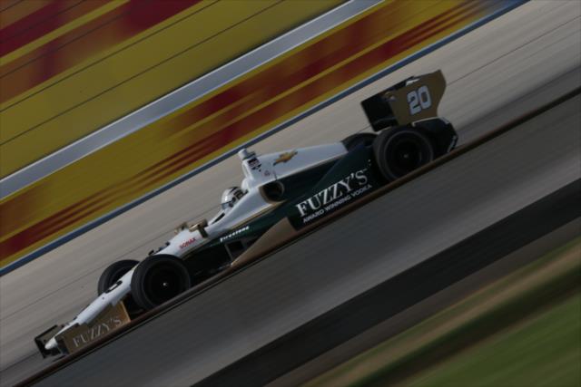 Ed Carpenter enters Turn 4 during the ABC Supply Wisconsin 250 at the Milwaukee Mile -- Photo by: Shawn Gritzmacher
