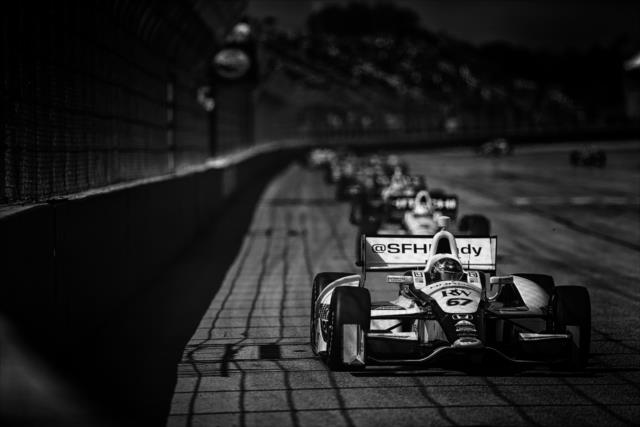 Josef Newgarden heads into Turn 1 during the ABC Supply Wisconsin 250 at the Milwaukee Mile -- Photo by: Shawn Gritzmacher
