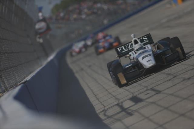 Ed Carpenter heads towards Turn 1 during the ABC Supply Wisconsin 250 at the Milwaukee Mile -- Photo by: Shawn Gritzmacher