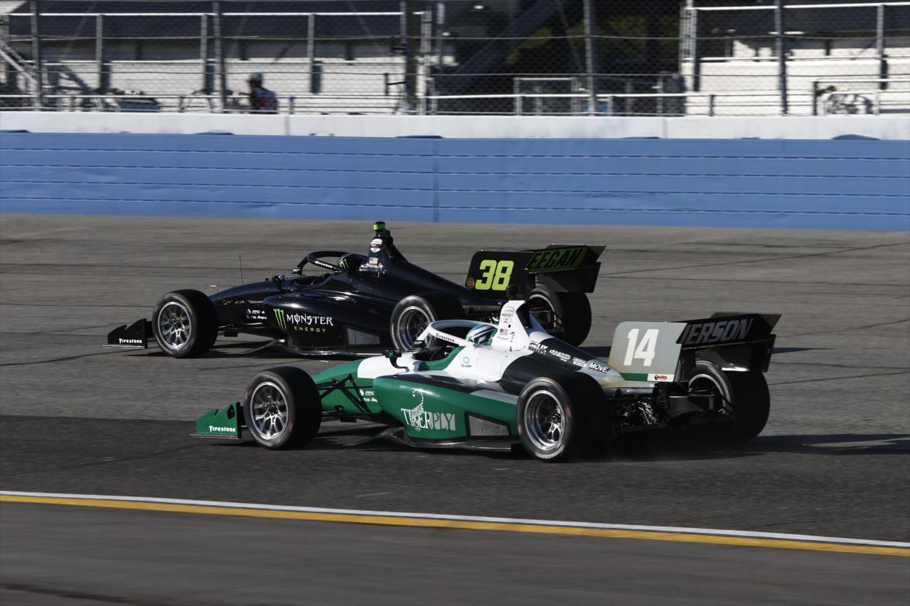 Hailie Deegan and Josh Pierson - INDY NXT by Firestone at the Milwaukee Mile - By: Chris Jones -- Photo by: Chris Jones