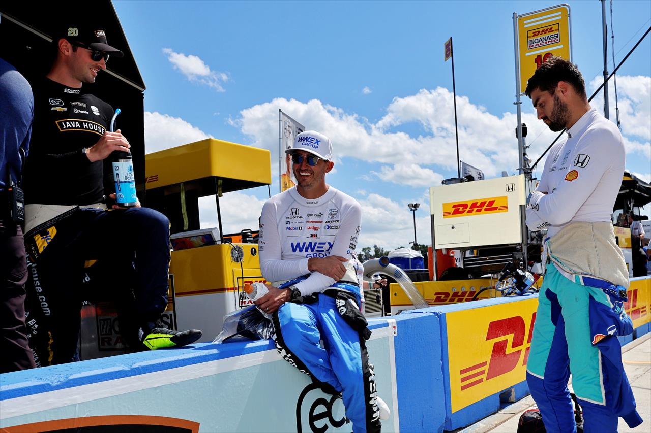 Alexander Rossi, Graham Rahal and Rinus VeeKay - Snap-On Milwaukee Mile 250 - By: Paul Hurley -- Photo by: Paul Hurley