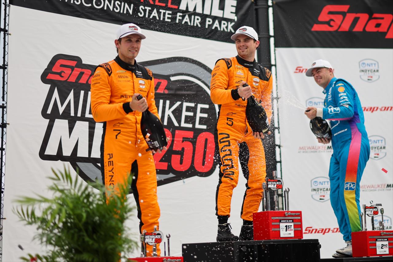Christian Lundgaard, Pato O'Ward and Scott McLaughlin - Snap-On Makers and Fixers 250 and Snap-on Milwaukee Mile 250 at the Milwaukee Mile - By: Chris Owens -- Photo by: Chris Owens