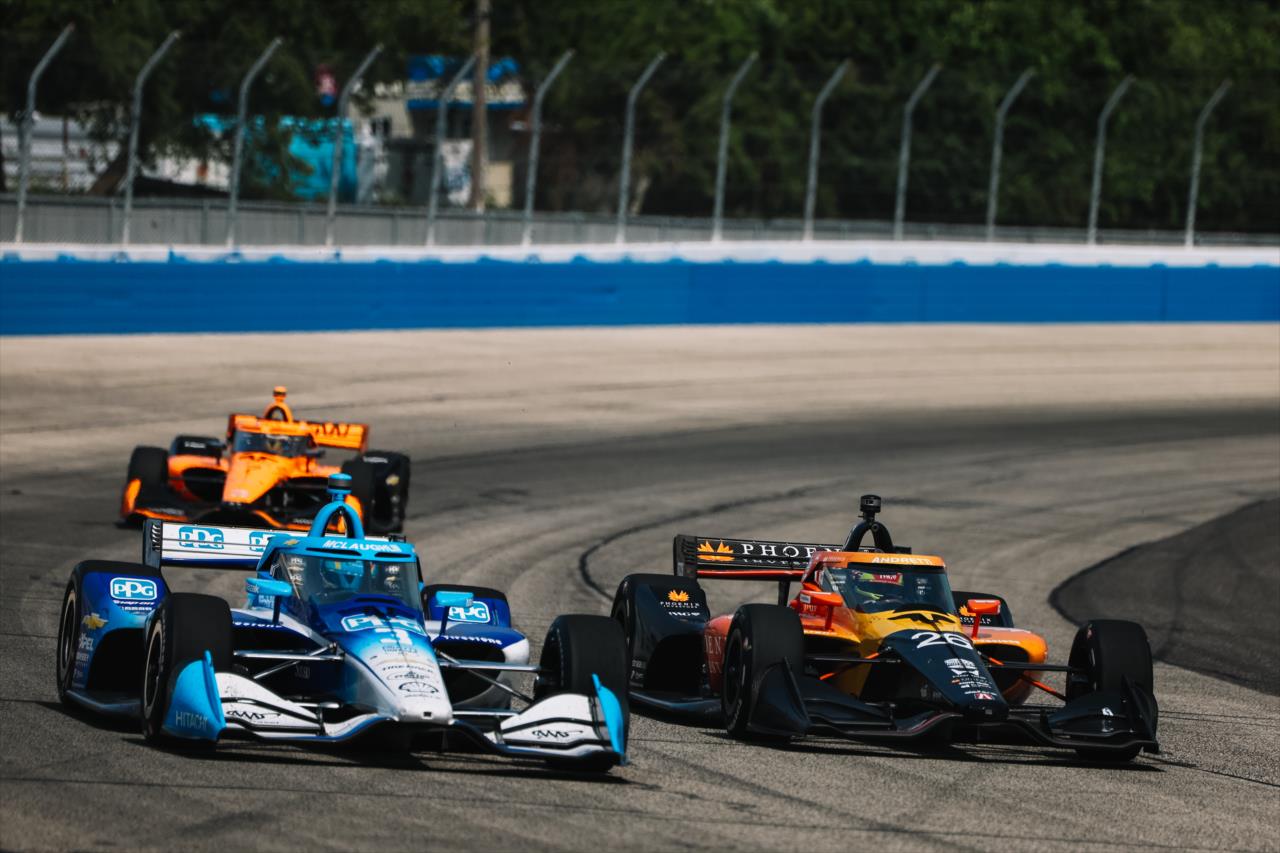 Scott McLaughlin and Will Power - Snap-on Milwaukee Mile 250 at the Milwaukee Mile - By: Joe Skibinski -- Photo by: Joe Skibinski