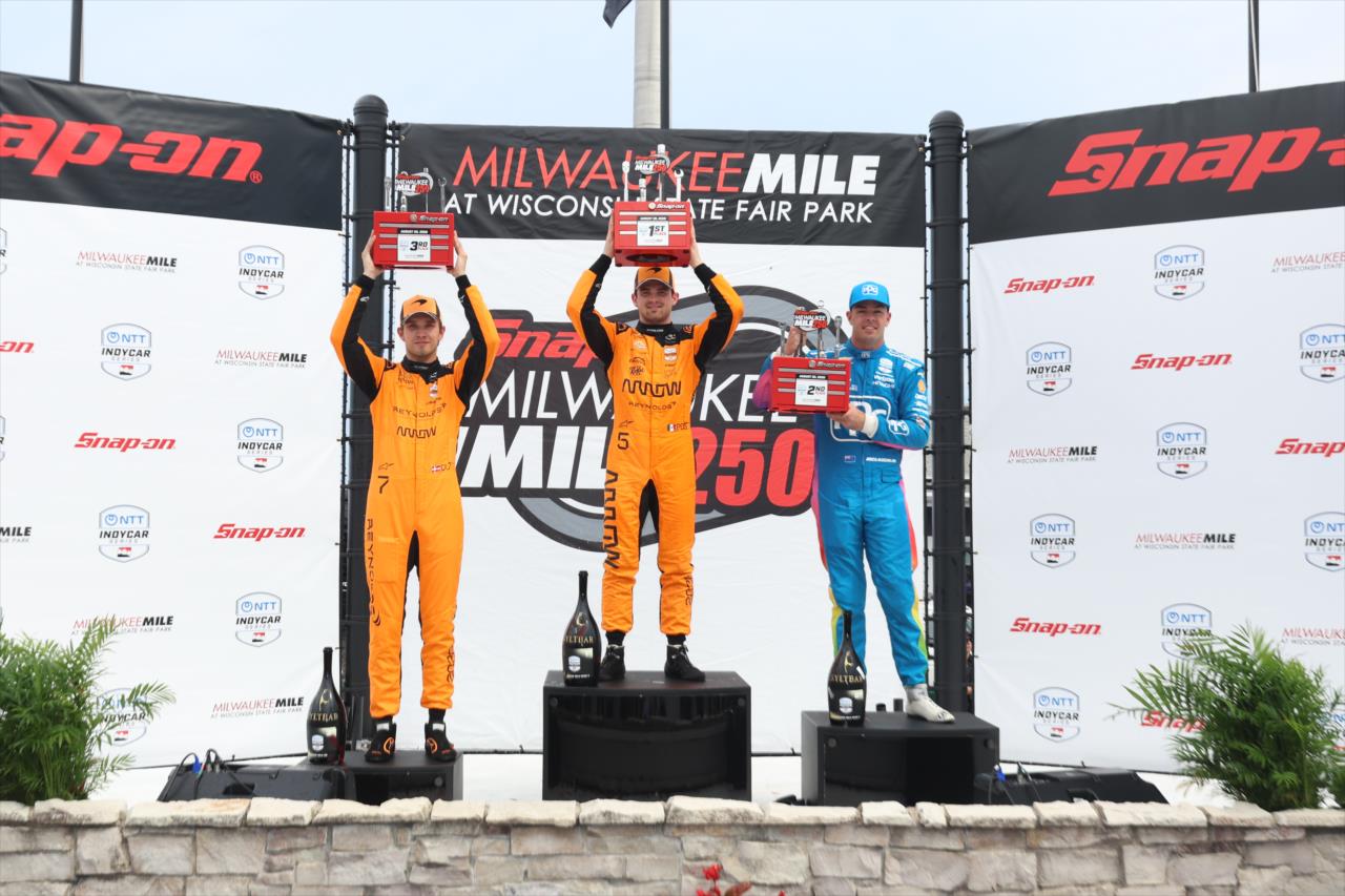 Christian Lundgaard, Pato O'Ward and Scott McLaughlin - Snap-On Makers and Fixers 250 and Snap-on Milwaukee Mile 250 at the Milwaukee Mile - By: Joe Skibinski -- Photo by: Joe Skibinski