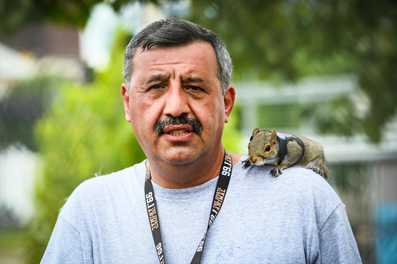 Sinan the Celebrity Squirrel makes an appearance at the Big Machine Music City Grand Prix - By: James Black -- Photo by: James  Black
