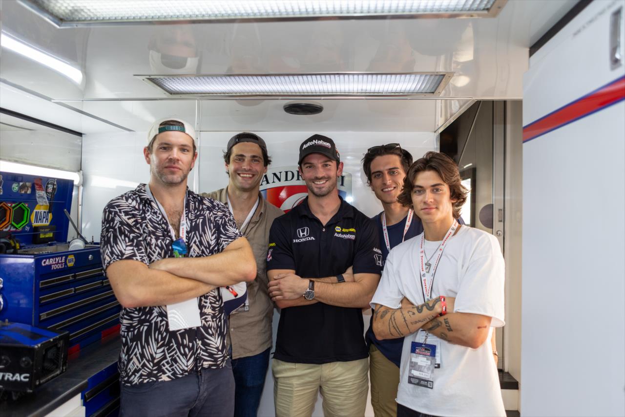 Alexander Rossi with Matthew Daddario and guests - Big Machine Music City Grand Prix - By: Travis Hinkle -- Photo by: Travis Hinkle