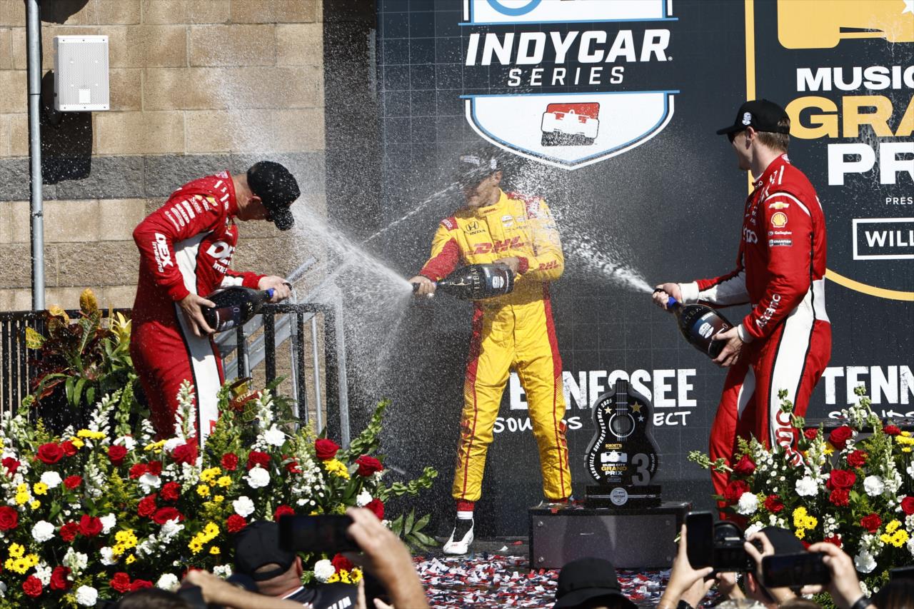 Scott McLaughlin, Josef Newgarden and Alex Palou - Borchetta Bourbon Music City Grand Prix - By: Chris Jones -- Photo by: Chris Jones