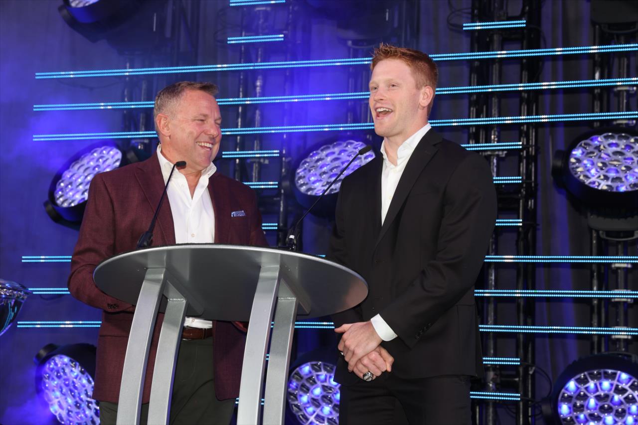 Leigh Diffey and Christian Rasmussen - 2023 NTT INDYCAR SERIES Championship Celebration - By: Chris Owens -- Photo by: Chris Owens