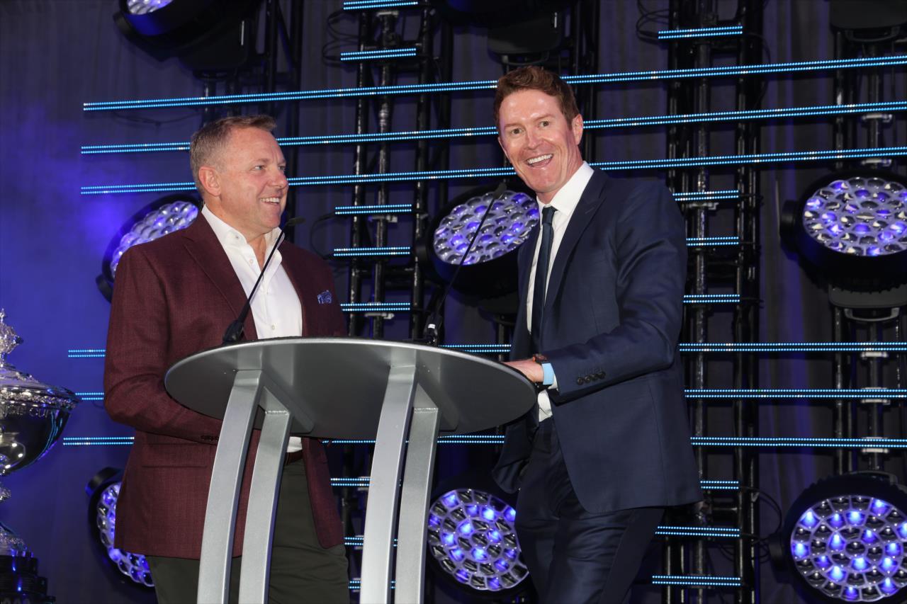 Leigh Diffey and Scott Dixon - 2023 NTT INDYCAR SERIES Championship Celebration - By: Chris Owens -- Photo by: Chris Owens