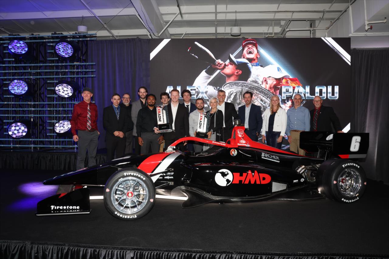 Christian Rasmussen and his HMD Motorsports Team team - 2023 NTT INDYCAR SERIES Championship Celebration - By: Chris Owens -- Photo by: Chris Owens