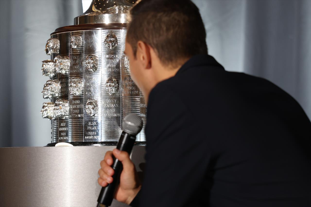 Alex Palou's Likeness Unveiled on Borg-Warner Trophy - Photo by: Chris Owens -- Photo by: Chris Owens