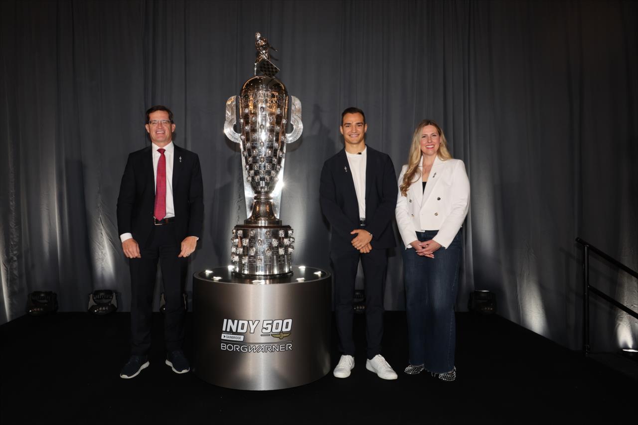Alex Palou's Likeness Unveiled on Borg-Warner Trophy - Photo by: Chris Owens -- Photo by: Chris Owens
