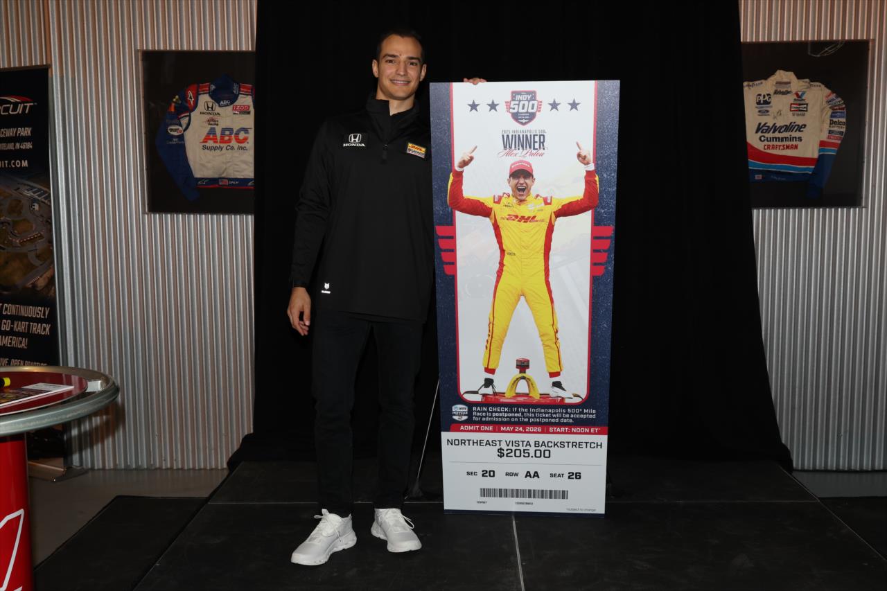 Alex Palou Unveils 110th Indianapolis 500 Ticket - Photo By: Chris Owens -- Photo by: Chris Owens