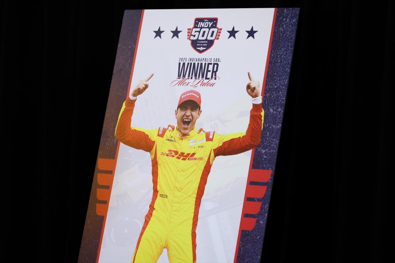 Alex Palou Unveils 110th Indianapolis 500 Ticket - Photo By: Chris Owens -- Photo by: Chris Owens