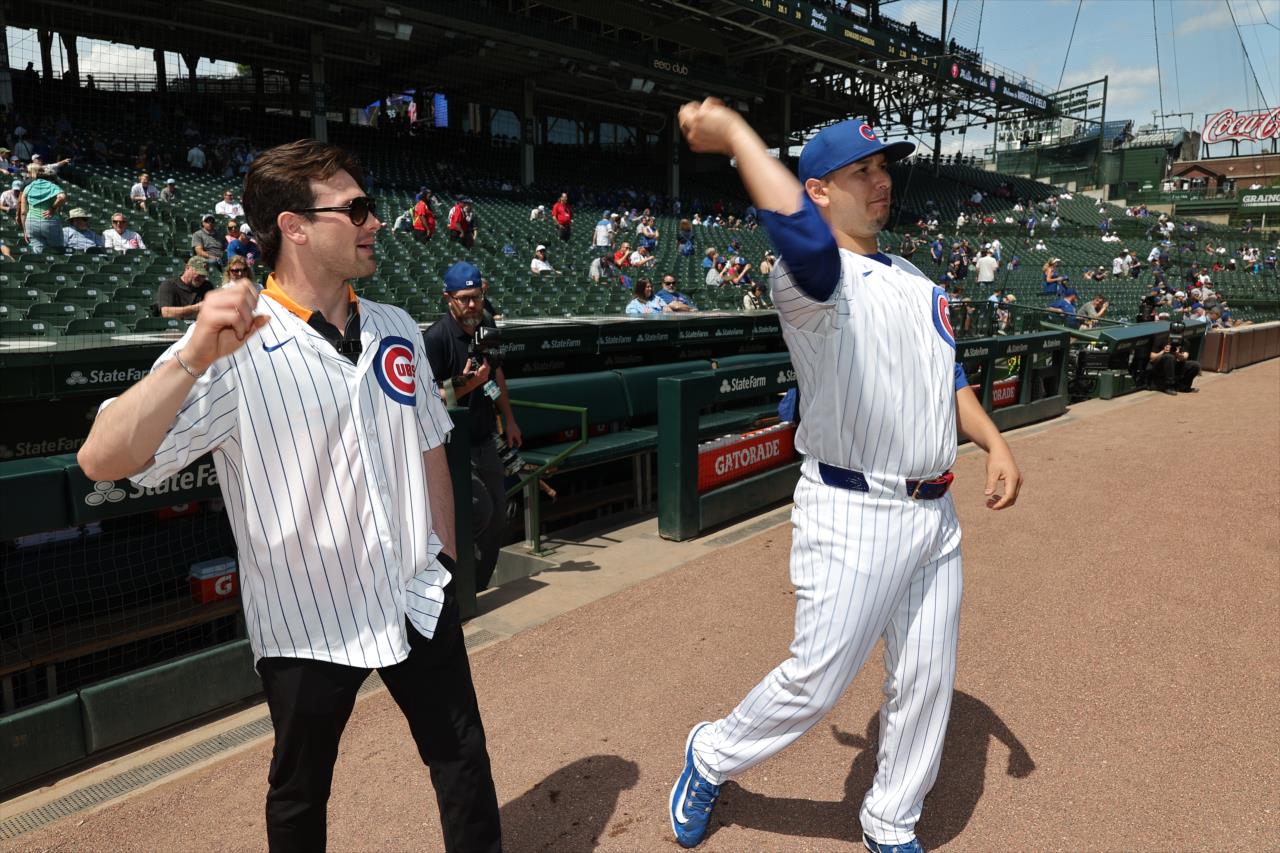 Pato O’Ward Throws First Pitch at Wrigley Field - Photo By: Chris Owens -- Photo by: Chris Owens