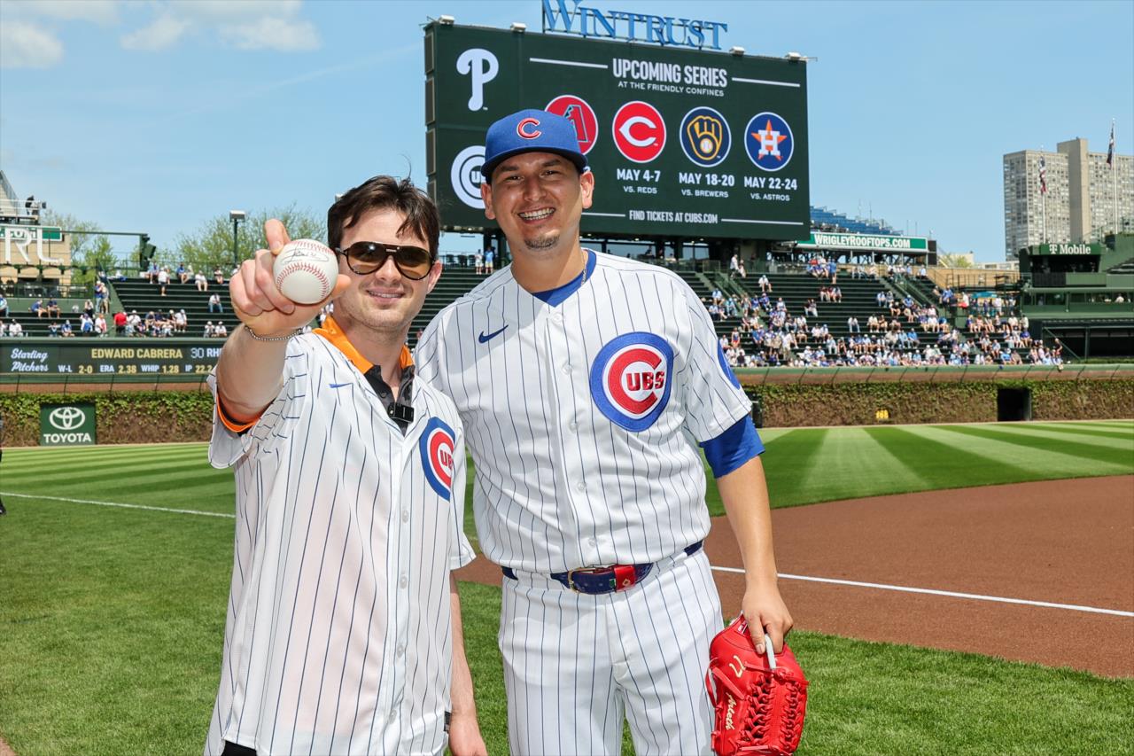 Pato O’Ward Throws First Pitch at Wrigley Field - Photo By: Chris Owens -- Photo by: Chris Owens
