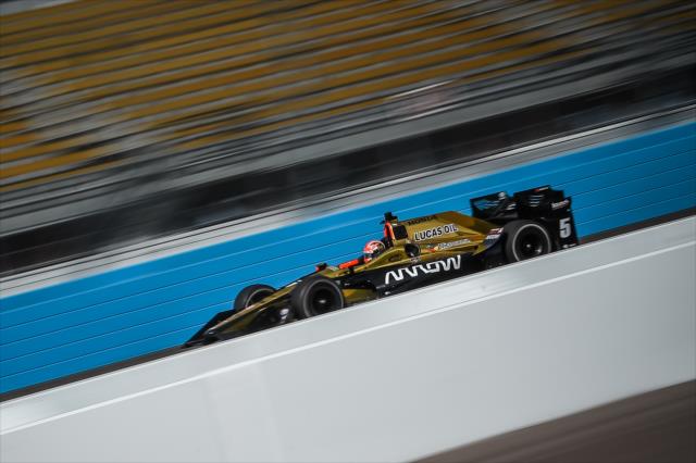 James Hinchcliffe streaks down the frontstretch during the Phoenix Open Test at Phoenix International Raceway -- Photo by: Chris Owens