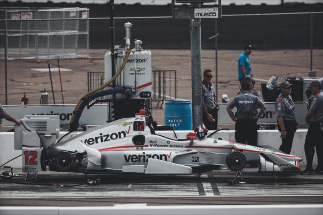 The No. 12 Verizon Chevrolet of Will Power sits on pit lane prior to the Saturday afternoon session of the Phoenix Open Test at Phoenix International Raceway -- Photo by: Joe Skibinski