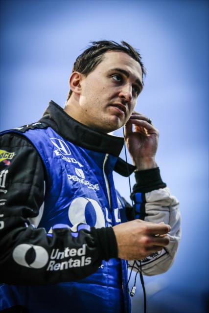 Graham Rahal begins making his preparations for the evening test session during the Phoenix Open Test at Phoenix International Raceway -- Photo by: Shawn Gritzmacher