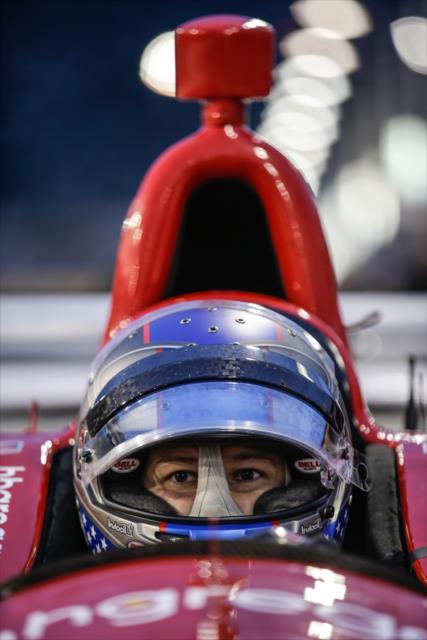 Marco Andretti sits in his No. 26 HHGregg Honda on pit lane during the Phoenix Open Test at Phoenix International Raceway -- Photo by: Shawn Gritzmacher