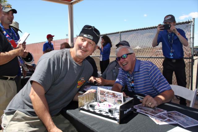 1983 Indianapolis 500 champion Tom Sneva poses for a photograph during an autograph session at Phoenix Raceway -- Photo by: Richard Dowdy