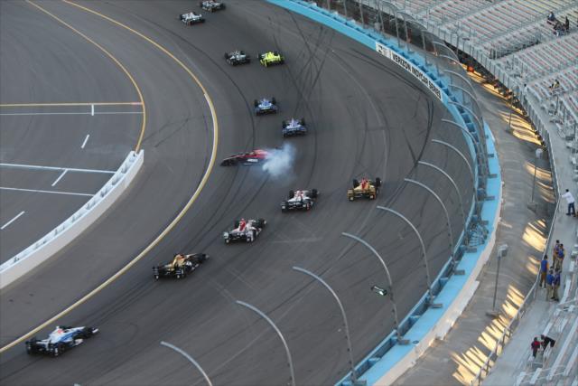 Mikhail Aleshin spins in Turn 1 during the Desert Diamond West Valley Phoenix Grand Prix -- Photo by: Richard Dowdy