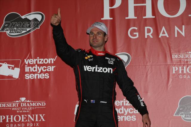 Will Power is all thumbs-up following his 2nd Place finish in the Desert Diamond West Valley Phoenix Grand Prix -- Photo by: Chris Jones