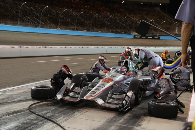 Will Power comes in for tires and fuel on pit lane during the Desert Diamond West Valley Phoenix Grand Prix -- Photo by: Chris Jones