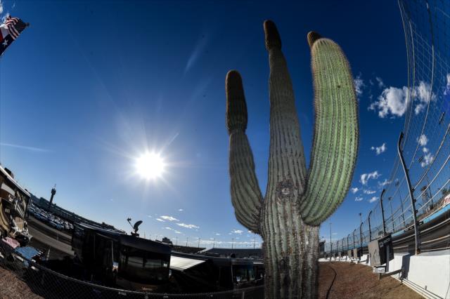 The sun begins its descent into the Arizona horizon prior to the Desert Diamond West Valley Phoenix Grand Prix -- Photo by: Chris Owens