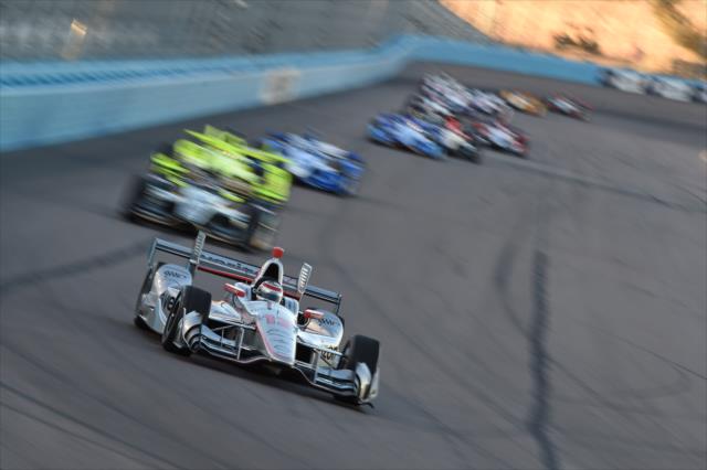 Will Power leads a train of cars into Turn 1 during the Desert Diamond West Valley Phoenix Grand Prix -- Photo by: Chris Owens