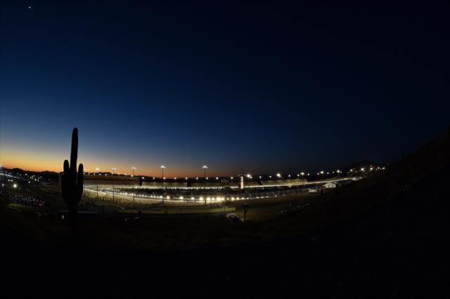 The sun sets over Phoenix Raceway during the Desert Diamond West Valley Phoenix Grand Prix -- Photo by: Chris Owens