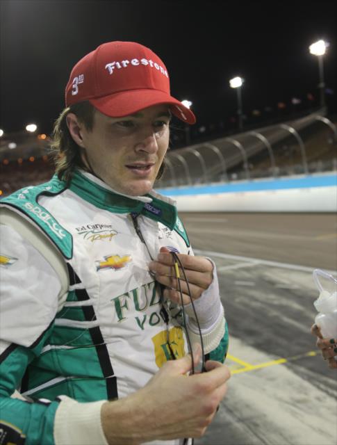 JR Hildebrand on pit lane following his 3rd Place finish in the Desert Diamond West Valley Phoenix Grand Prix -- Photo by: Richard Dowdy