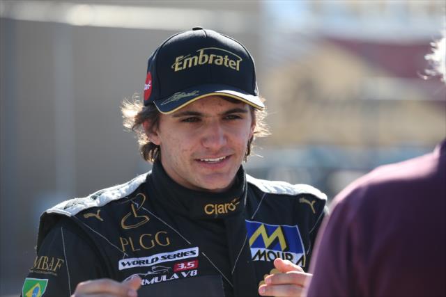 Pietro Fittipaldi chats along pit lane during the rookie oval test at ISM Raceway -- Photo by: Chris Jones