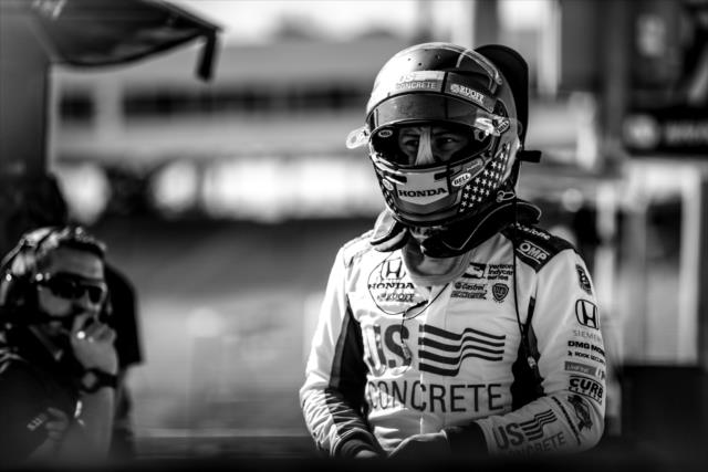 Marco Andretti walks pit lane prior to a car shakedown before the rookie test at ISM Raceway -- Photo by: Shawn Gritzmacher
