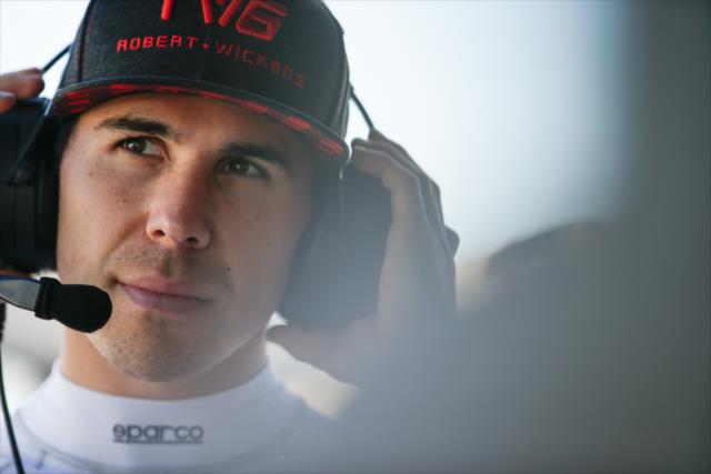 Robert Wickens in his pit stand during the rookie oval test at ISM Raceway -- Photo by: Shawn Gritzmacher